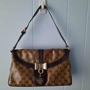 Gucci GG Crystal Canvas and Leather Small Duchessa Shoulder Bag